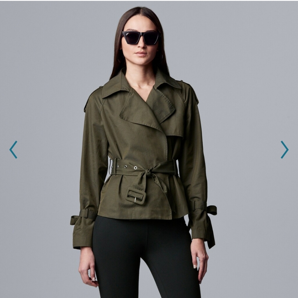 Simply Vera Wang cropped trench coat